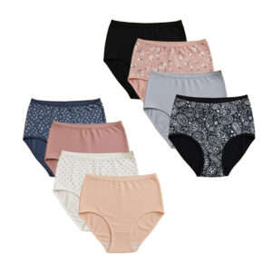 Pack of 5 Womens Assorted High Waisted Full Back Cover Cotton Panties